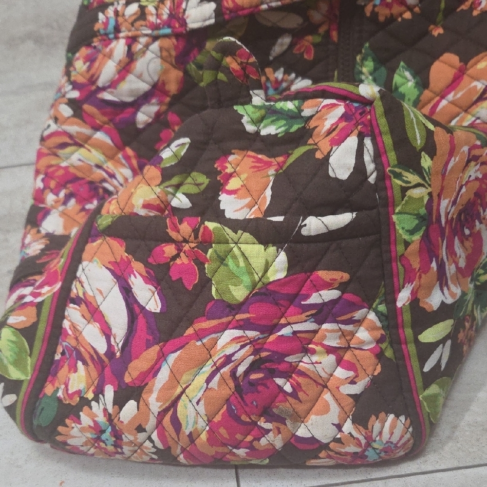 Vera Bradley Floral Brown Travel Bag - Picture 8 of 16